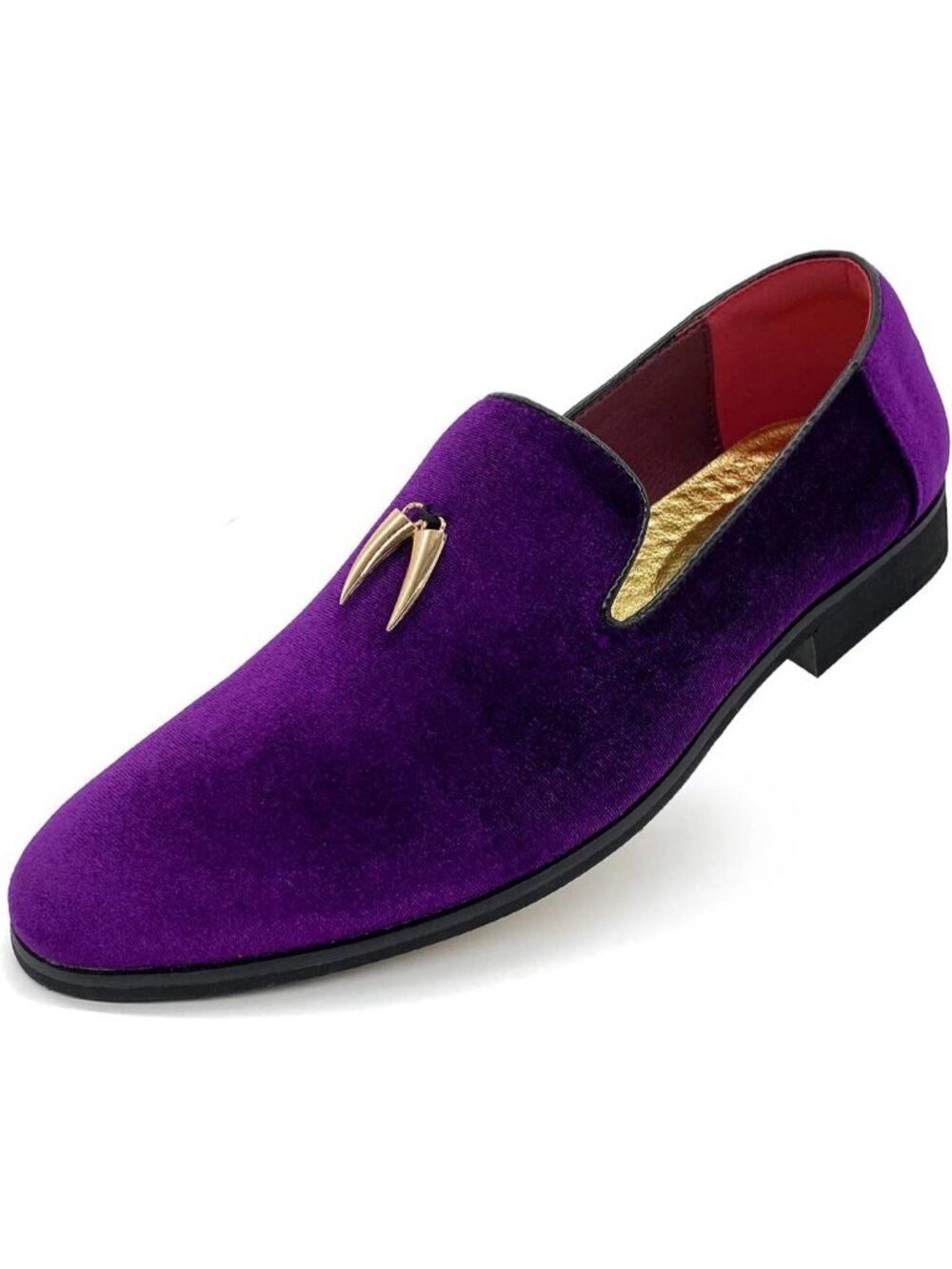 Men's Purple Velvet Penny Loafer Slip On Comfortable Tuxedo Party Classic Shoes